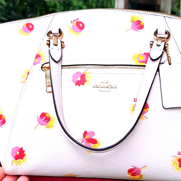 🎁 NEW Coach Prairie  C5838 Pink /White Satchel/Crossbody NEW with Tags - Picture 2 of 12